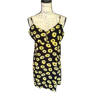 Urban Outfitters Black Spaghetti Strap Sunflower Sundress Size XL